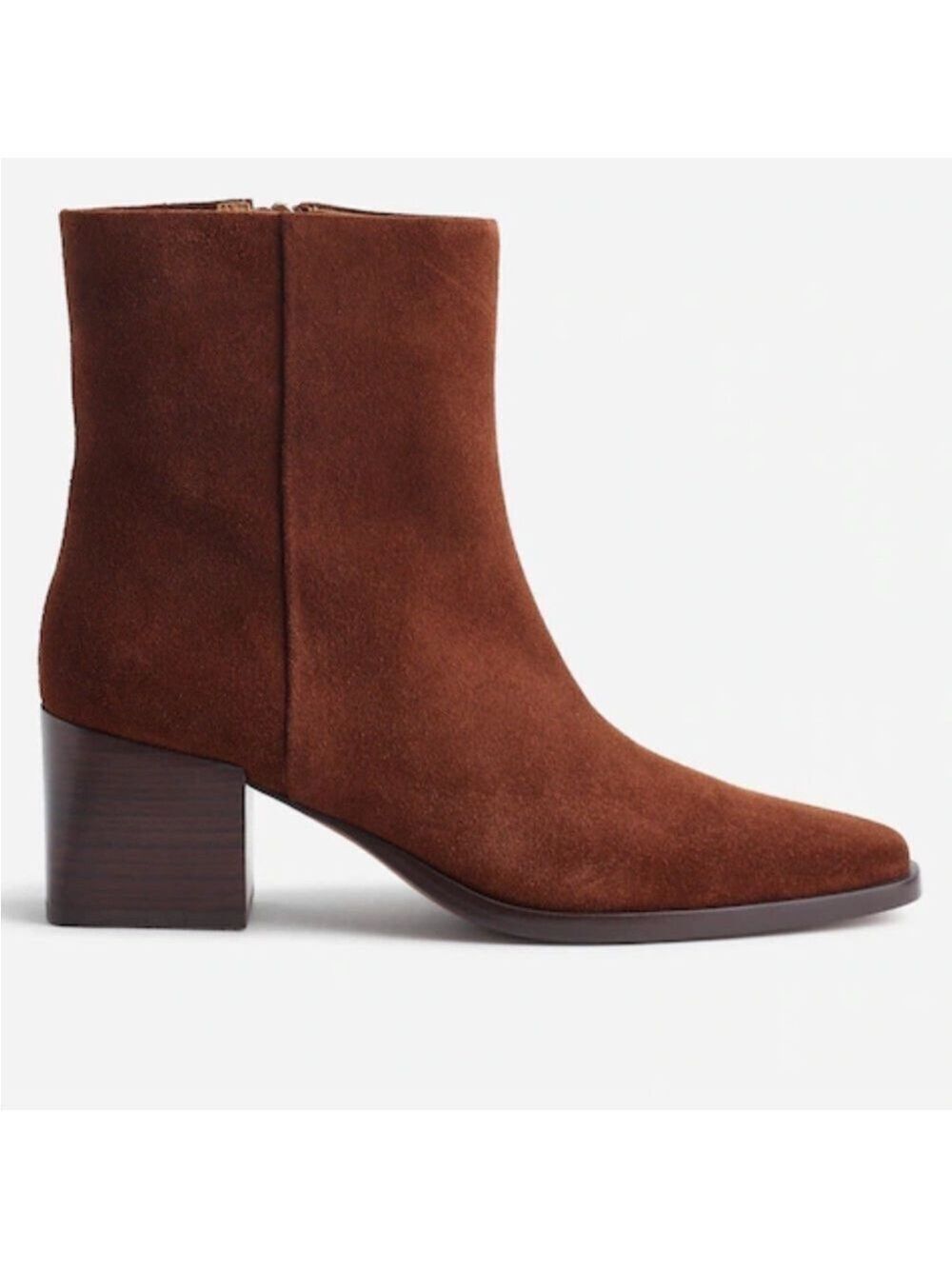 Madewell The Ardin Ankle Boot Brown Suede, Tapered Toe, Block Heel 9.5 NWOB - Picture 3 of 14